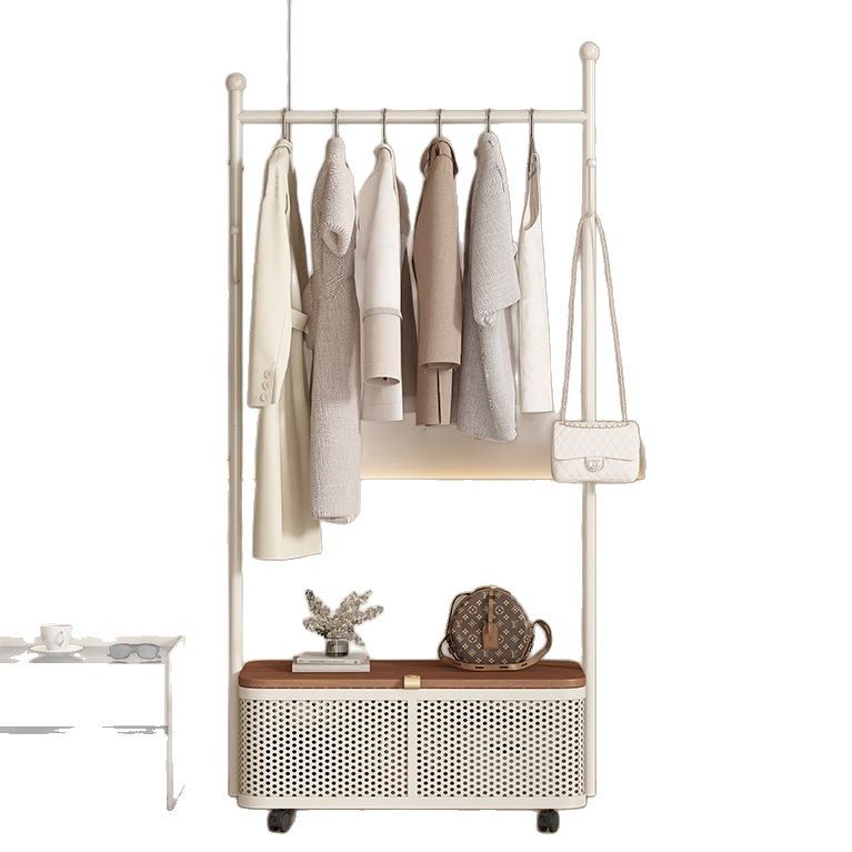 Coat Rack Mobile Clothes Rack Home Bedroom Clothes Dirty Clothes Basket Clothes Rack Floor-Standing Vertical Storage Simple Clothes Rack