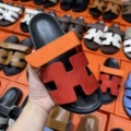 Red-orange belt-suede
