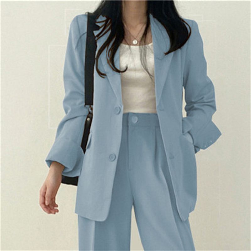 Chic Korean Style Blazer Set Elegant Mid Length Design Youthful Vibes Bright Colors Perfect for Spring and Autumn