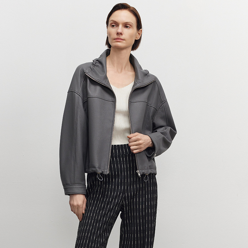 Áo Da Nữ Chất Liệu Da Bò Hàng Mùa Xuân Thu Đông Phong Cách Hàn Quốc