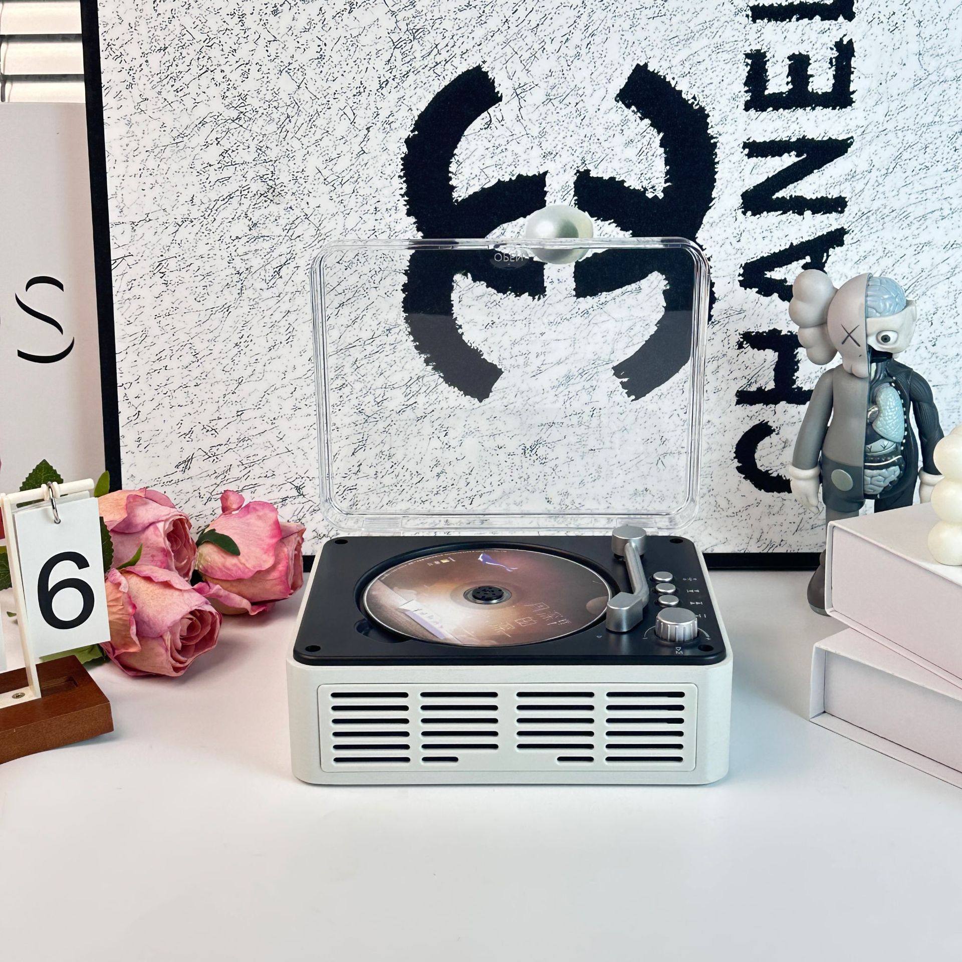 Cross-border Amazon Bayin box retro multi-function CD player Bluetooth radio album CD player birthday gift