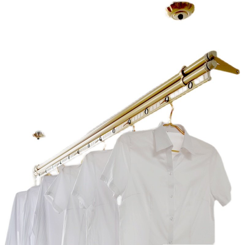 Cooling Clothes Hanger Adjustable Small Balcony Single Pole Drying Quilt Pole Indoor Shrinkable Single Row Drying Clothes Hanger Installation Hand Drying Donglong