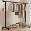 Simple Floor-Standing Clothes Drying Rack for Home Bedroom, Movable Clothes Hanger, Indoor Clothes Rod, Dormitory Single Rod Thickened Rack