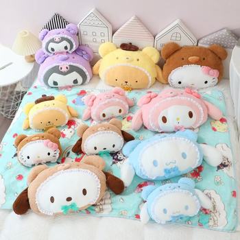 Cartoon Pillow Blanket Doll Nap Blanket Sofa Blanket Thickened Blanket Air-conditioning Blanket Portable Travel Blanket Car Blanket