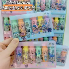Labubu Capibara Candy-Shaped Double-Ended Highlighter Pens, Set of 6, High-Quality Colorful Kuromi Highlighters