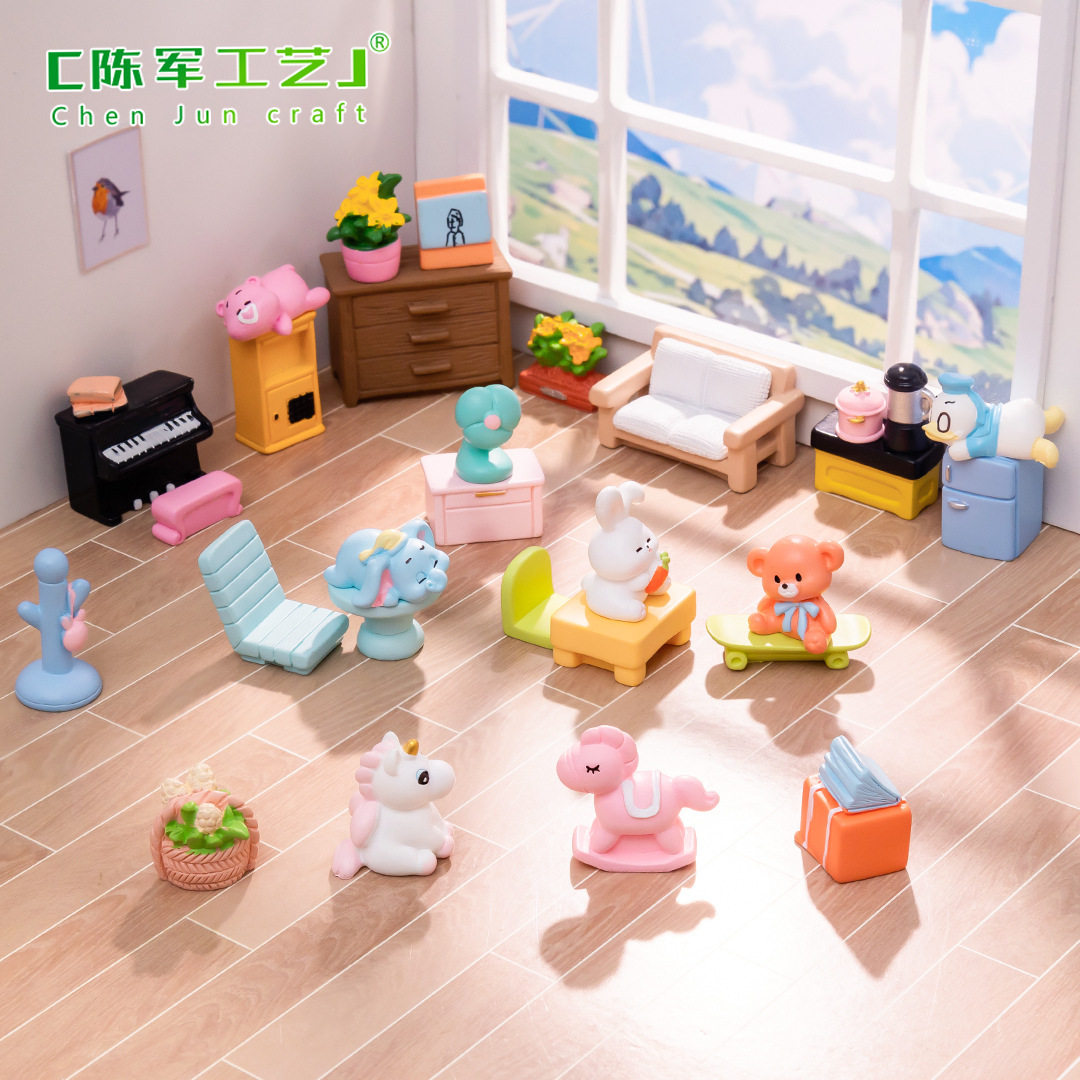 마이크로 풍경 인형 집 토끼 가구 전기 모델 DIY 쥬얼리 액세서...