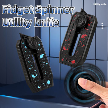 Cross-Border Fidgettoys Decompression Edc Rotating Fingertip Spinner Push Card Unboxing Three-In-One Portable Decompression Toy