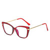 Cross-Border European and American Fashion Cat-Ear Glasses Frames for Women, Comfortable Spring Temples, Anti-Blue Light Flat Glasses 92197 Wholesale