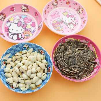 Cartoon melamine small round plate snack snack cake fruit plate children kindergarten snack plate drop-resistant