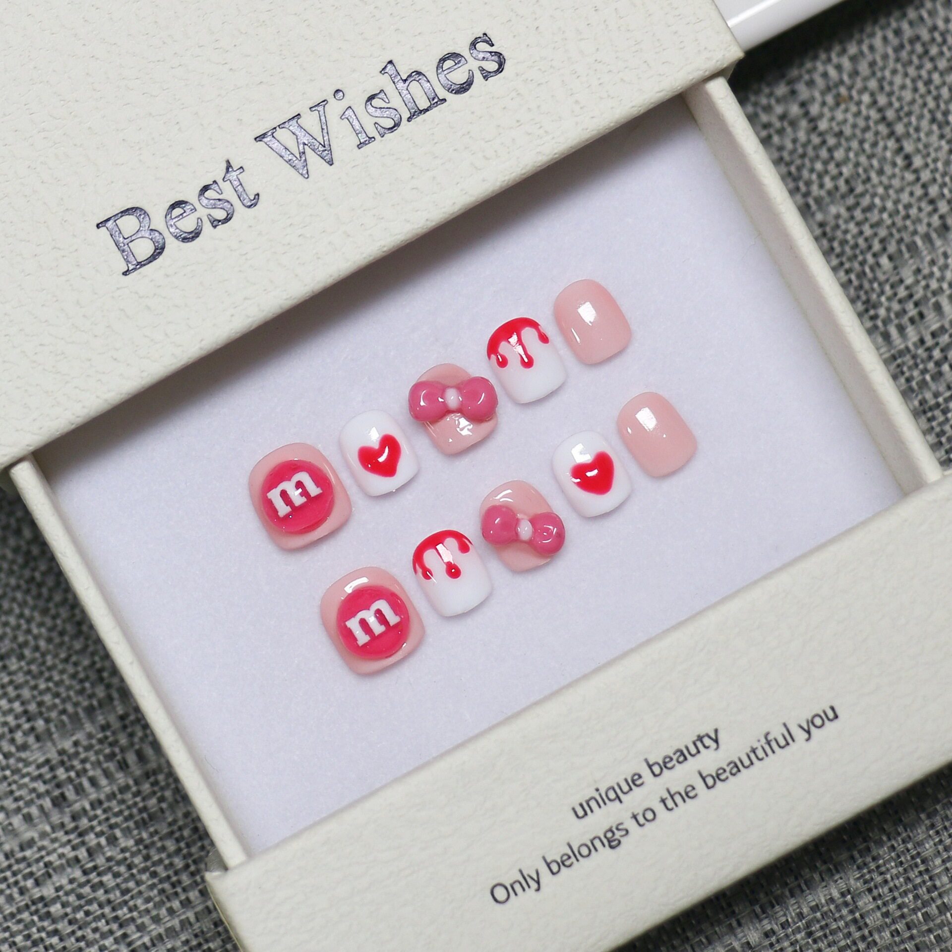 [Children's Nail Collection] New Pure Handmade Wearable Nails, Cute Cartoon Fake Nails, 3-12 Years Old, High-Quality Manicure