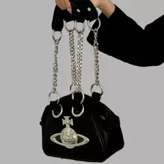 Xiempress Saturn bowling bag punk hot girl shoulder underarm bag niche women's bag 2023 new chain bag