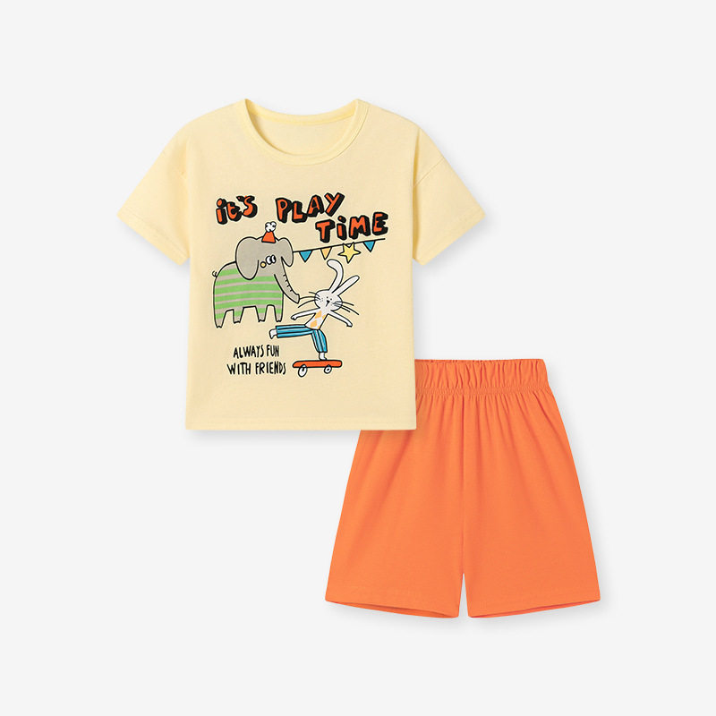 Girls' Cartoon Set, Summer Short-Sleeve Cute Kids' Outfit Wholesale
