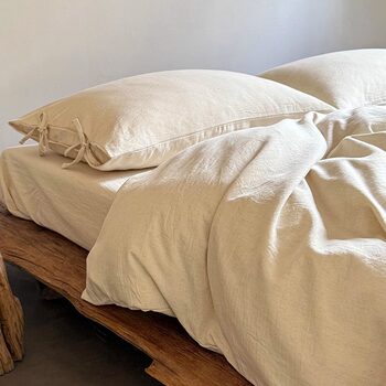 Class A Yarn-dyed Linen Jacquard Washed Cotton Four-piece Set Simple High-grade All-cotton Quilt Cover Homestay Style Bedding Kit