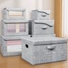 Factory Wholesale Cross-Border Cotton and Linen Storage Box with Lid Foldable Desktop Organizer Toy Clothes Wardrobe Storage Box