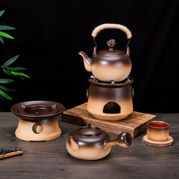Tea Brewing Pot with Stove, Electric Ceramic Stove, Tea Kettle, Open Flame Pot, Charcoal Stove, Household Outdoor Side-Handle Pot, Handle Pot