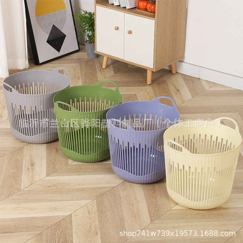 Wholesale Plastic Dirty Clothes Basket, Portable Clothes and Toy Storage Basket, Large Thickeneded Cut Out Dirty Clothes Basket, Logo Printable