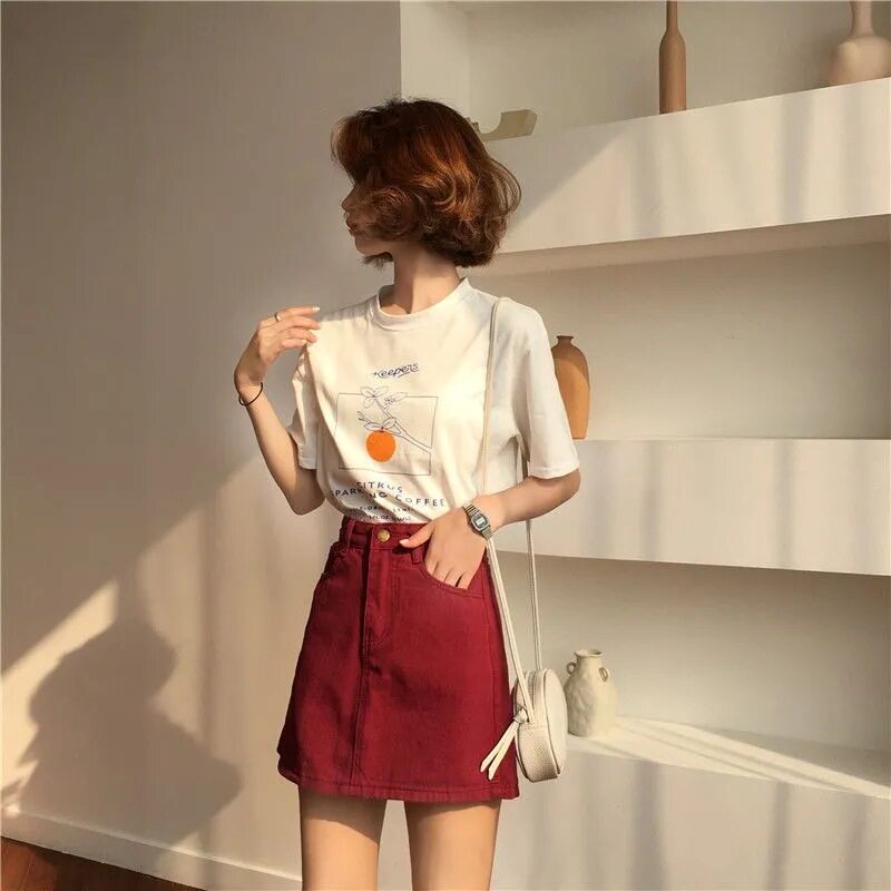 High Waisted Denim Mini Skirt Slim Fit Versatile Plus Size Casual Summer Wear for Students Wholesale Available