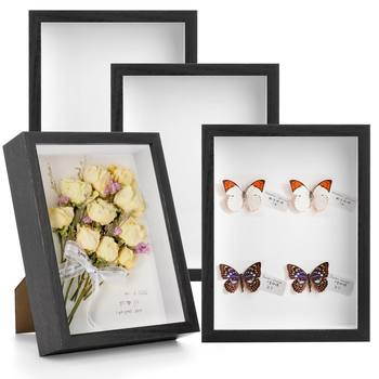 Removable Inner Frame Real Glass Hollow 5cm Eternal Flower Gift Butterfly Plush Blind Box Doll Storage Photo Frame