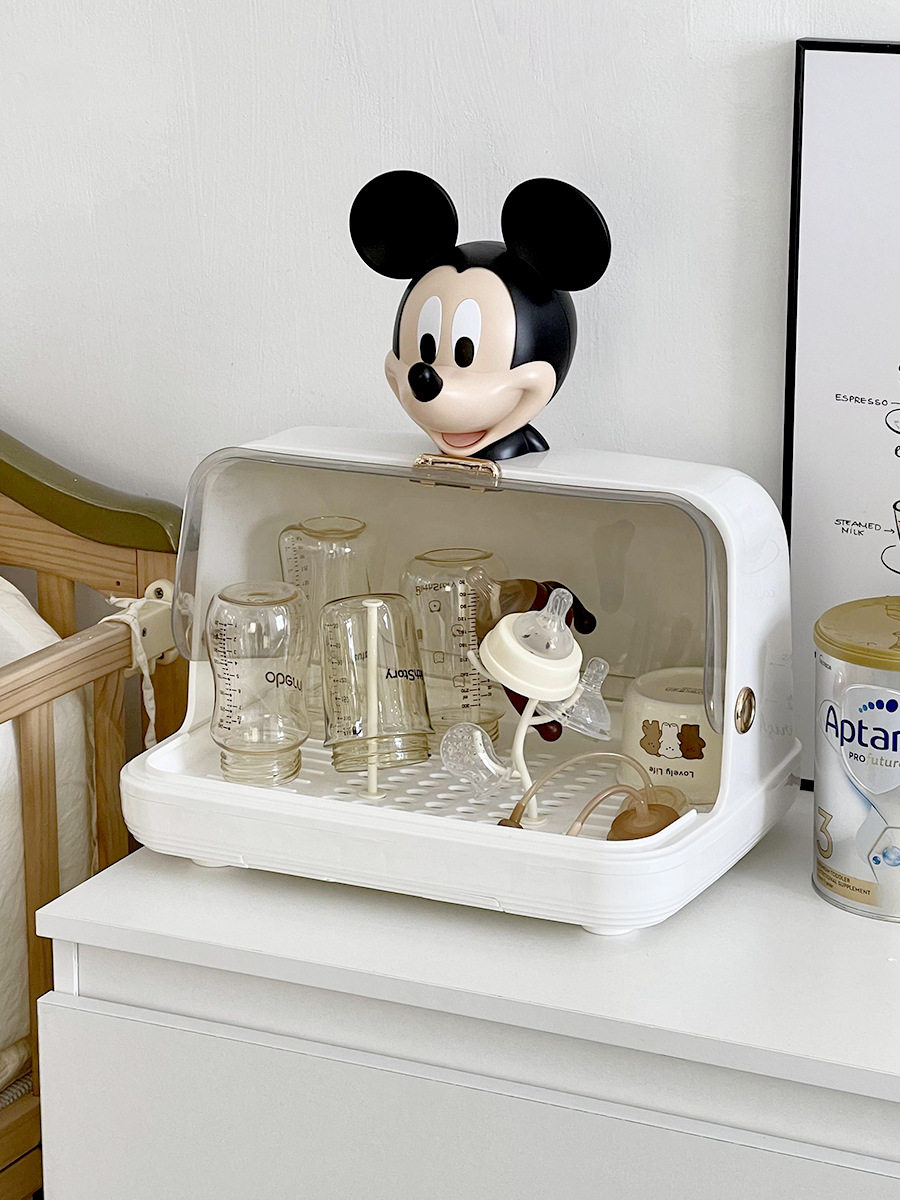 Bottle Storage Box Drain Dustproof Storage Box Baby Baby Tableware Drying Rack Drain Rack Wholesale