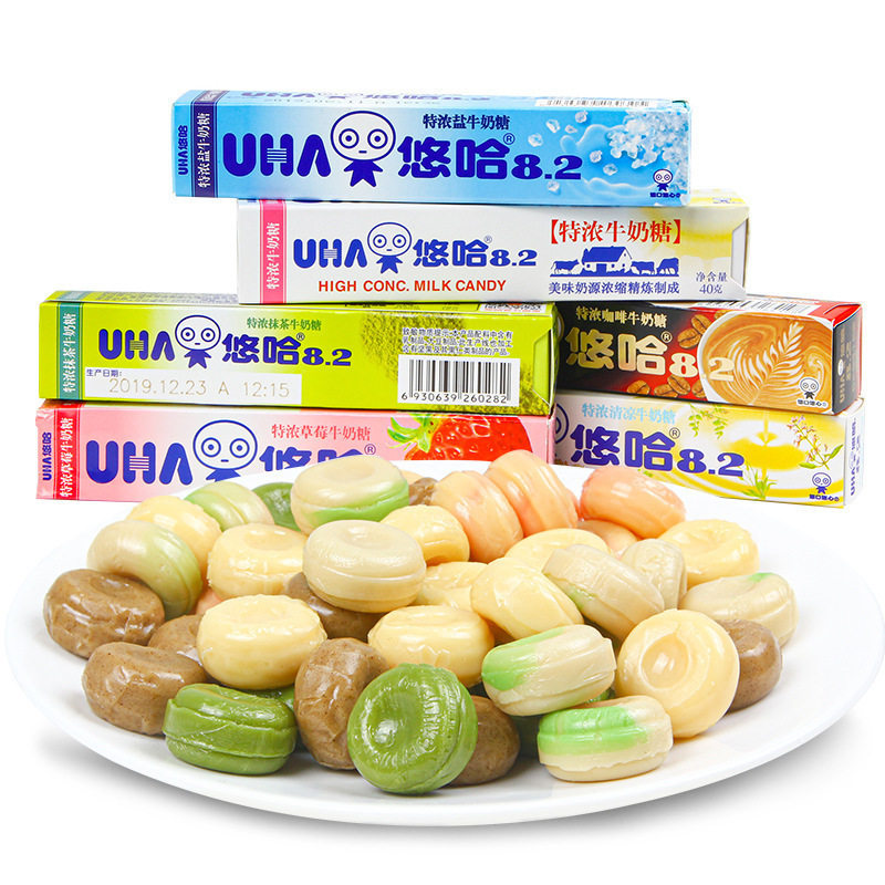 Uha Uha Rich Milk Candy 40g Strawberry Matcha Refreshing Flavor Bars Casual Candy Snack Batch