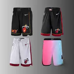 NBA Heat Men's Basketball Shorts James Butler Wade Shilo NBA City Edition Sports Shorts
