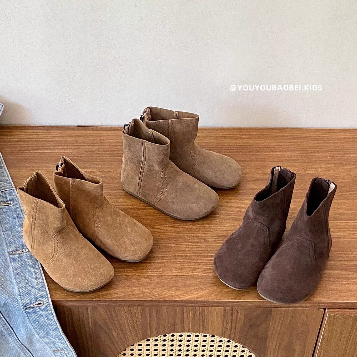 2025 New Autumn and Winter Kidsren's Boots, Fashionable and Versatile British Style Girls' Short Boots, Korean Style Girls' Boots and Leather Boots