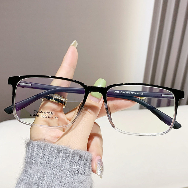 in stock TR90 Square Glasses Large Frame Ultra Light Comfortable Glasses Frame for Men and Women Retro Myopia Optical Frame