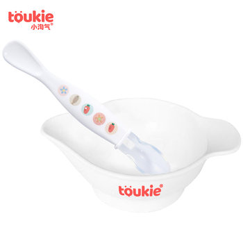 toukie little naughty baby feeding food supplement tableware suit newborn baby silicone spoon grinding bowl