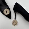 1Pcs Flower Shape Rhinestone Rhinestone Crystal Shoe Clip Jewelry Clothing Buckle Shoe Decoration Accessories Bridal Wedding Shoe Buckle