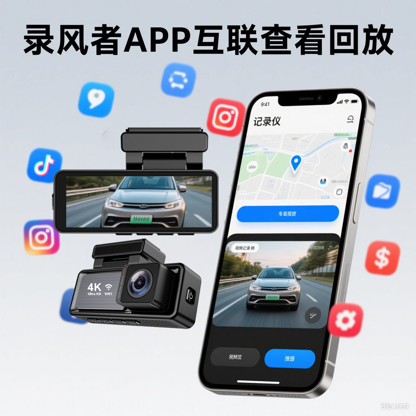 M6 Driving Recorder Ultra-Clear Front 4K Rear 2.5Kwifi Interconnection Gps Optional 24-Hour Parking Monitoring Source