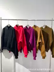 Heavy Weightweight Double Layer Kanye Kanye Joint Yzy Pure Color Sweatshirt European and American Hip-Hop Boxy Loose Hoodie Men's Cross-Border