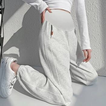 Maternity Gray Sweatpants for Women Spring and Autumn 2025 Casual Joggers Autumn and Winter Casual Pants Jogger Lantern Pants