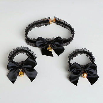A generation of Japanese girl lolita Princess bow lace wristband bracelet collar neck Bell