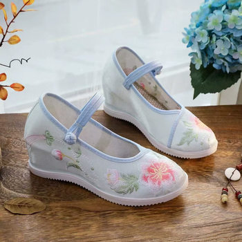 New Ethnic Style Embroidered Shoes with Increased Height, Ancient Style Hanfu Shoes, Square Dancer Shoes, Women's Embroidered Shoes, Hanfu Shoes
