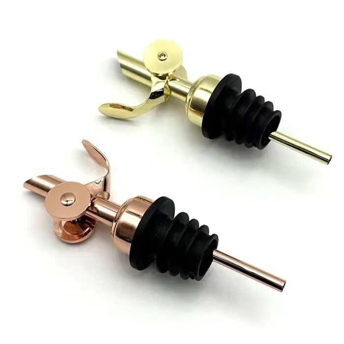 Stainless Steel Automatic Lid Pour Pour Oil Nozzle Golden Wine Nozzle Wine Plug Bartender Gravity Flip Rose Gold Gun Black