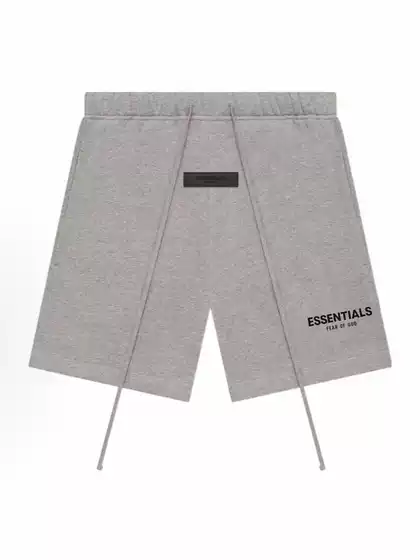 Essentials SS22 Letter Logo Flocked Print Drawstring Fleece Shorts American Style Sweatshort