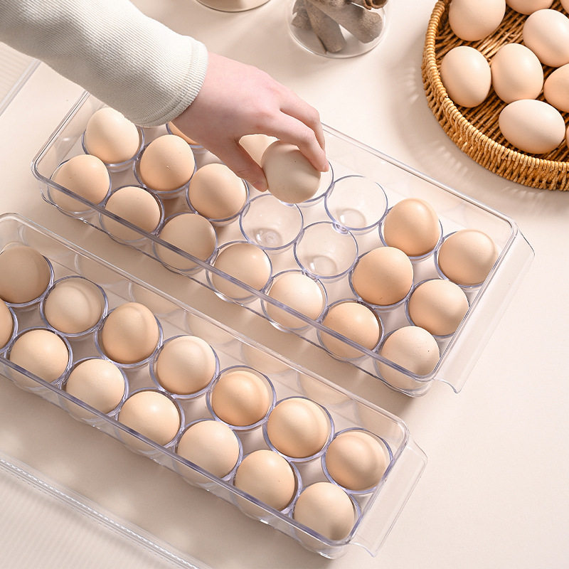 Pet10 Grid Refrigerator Egg Storage Box with Lid Kitchen Storage Box Egg Rack Egg Tray Food Preservation Box
