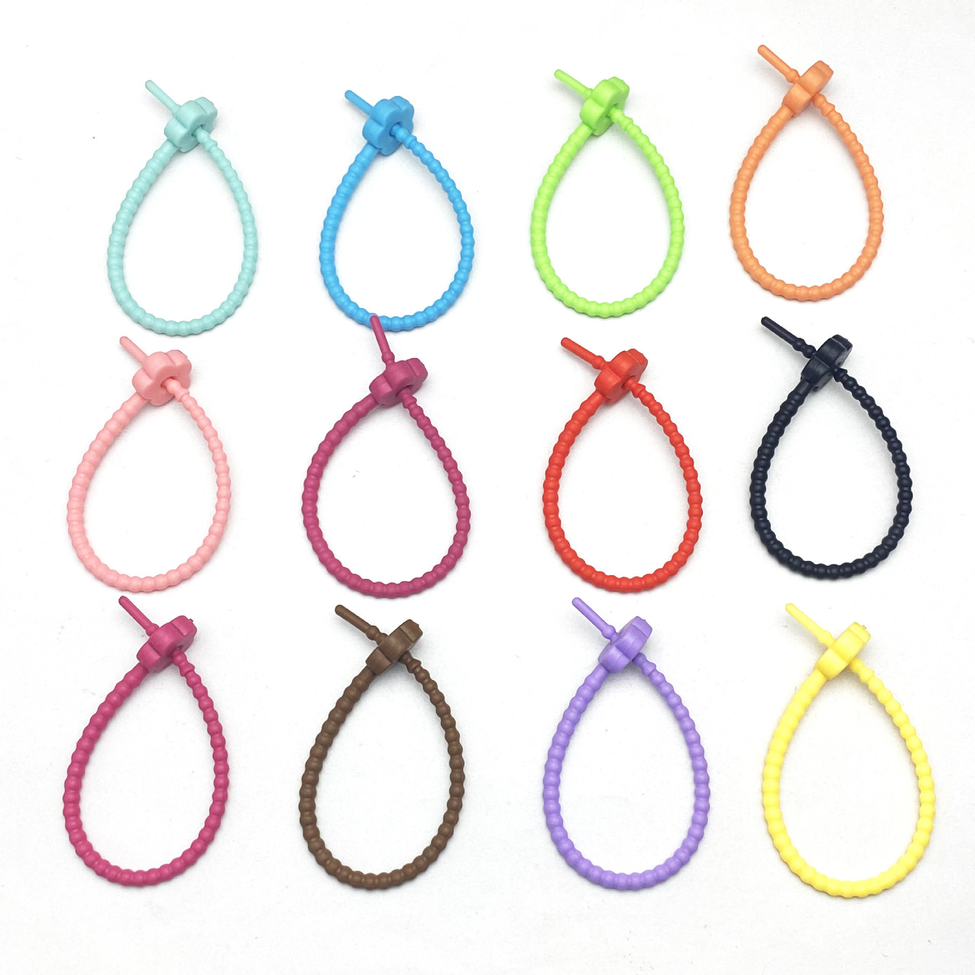 Manufacturer 210mm color silicone tie loose buckle self-locking tie strap diy handmade tie jewelry accessories