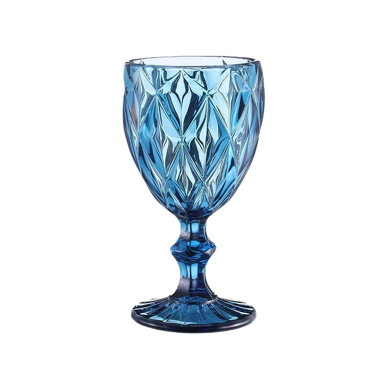 Cross-Border Wholesale European Style Embossed Red Wine Glass Colored Glass Beverage Cup Thickened Juice Milk Cup Wedding Goblet