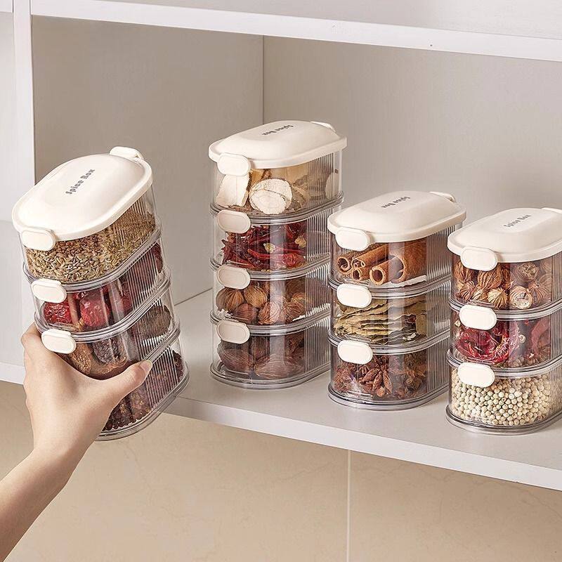 Spice Storage Box Seasoning Jar Box Household Classy Pepper Aniseed Seasoning Storage Box Sealed Jar Kitchen Food Grade