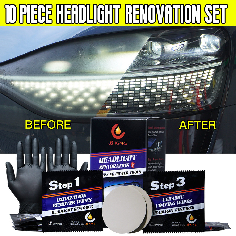 Car headlight repair refurbished wipes suit 3 Step Headlight Restoration Kit