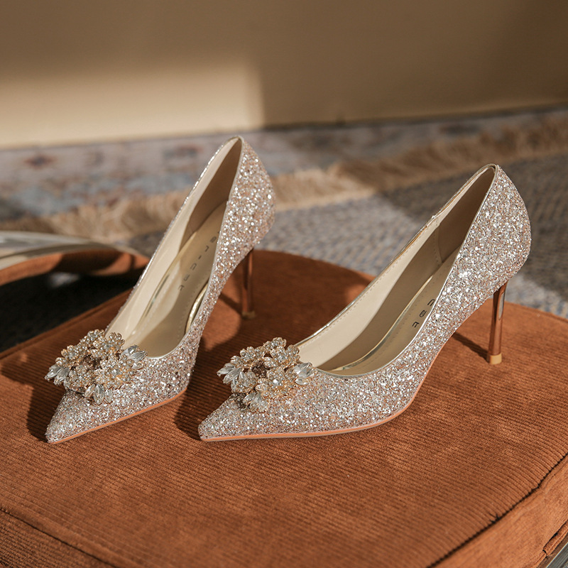 Chỉ Size 38 Sale Sốc: Giày Cao Gót Nữ Hude Gắn Đá Mũi Nhọn Gót Nhọn Dùng Trong Lễ Cưới Giày Dép Nữ Chất Liệu G03 Sản Phẩm Mới, (Miễn Phí Vận Chuyển Toàn Quốc).