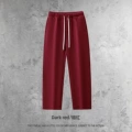 Straight pants-dark red