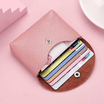 Cowhide Card Bag Large Capacity Multi-Card Driving ID Bag Women's Card Bag Coin Purse All-in-One Practical Leather Compact