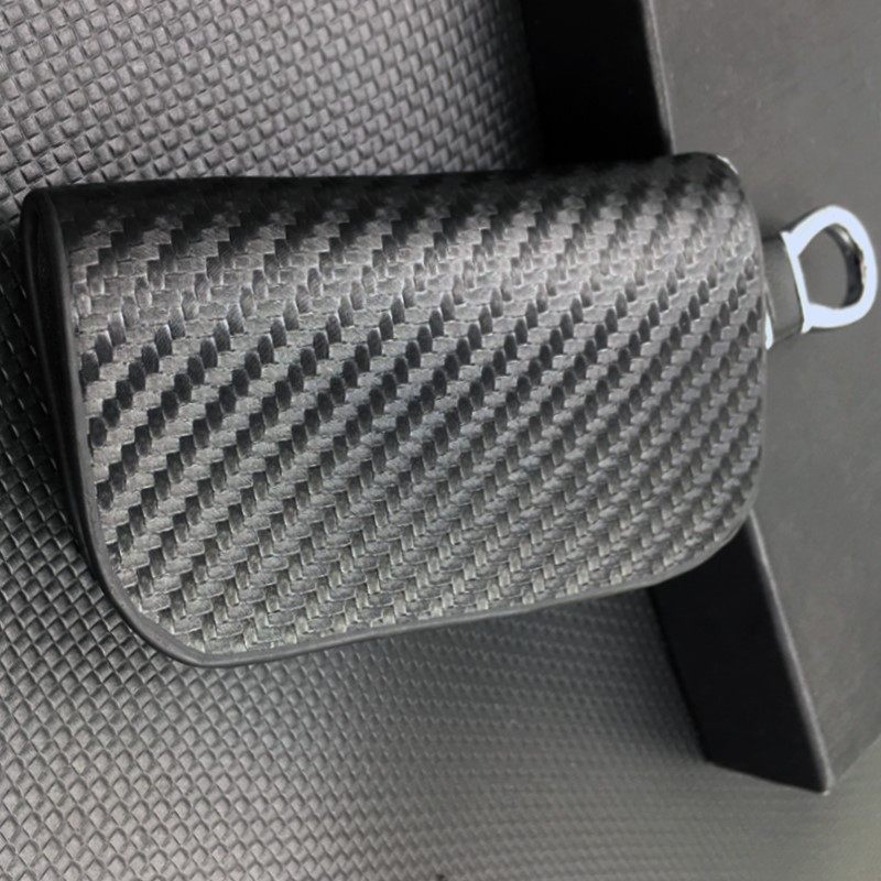 Car Key Case Carbon Fiber Pattern Zipper Bag Universal Personalized Remote Control Protective Case Coin Purse Men's and Women's Key Bag