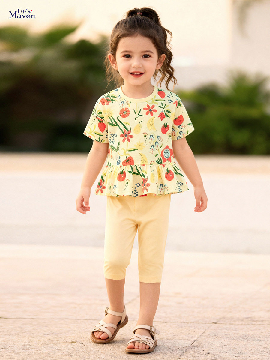 Girls' Set Wholesale, Pastoral Style Kids' Outfit, Summer Baby Set