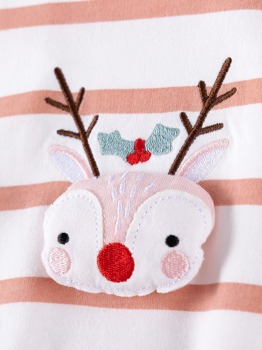 Usine vente en gros vêtements enfants, nouvel ensemble fille Noël automne, tenue enfant mignonne rayée