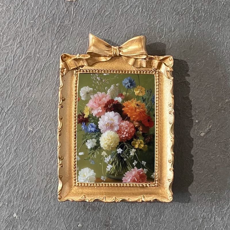 Cross-Border Popular European Bow Resin Photo Frame Picture Frame Rectangular Photo Frame Creative Hollow Table Wedding Retro