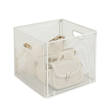 Foreign trade super simple creative large capacity foldable storage basket metal mesh basket home storage finishing basket wholesale