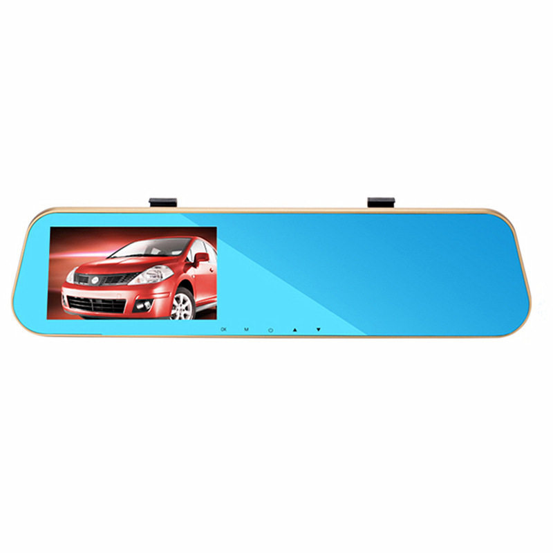 High-Definition Night Vision Driving Recorder, Front and Rear Dual Recording Car-Mounted Dual-Lens Rearview Mirror, Cross-Border E-Commerce Dropshipping